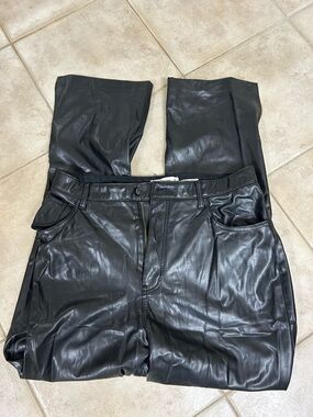 Abercrombie & Fitch Black Faux Leather Pants